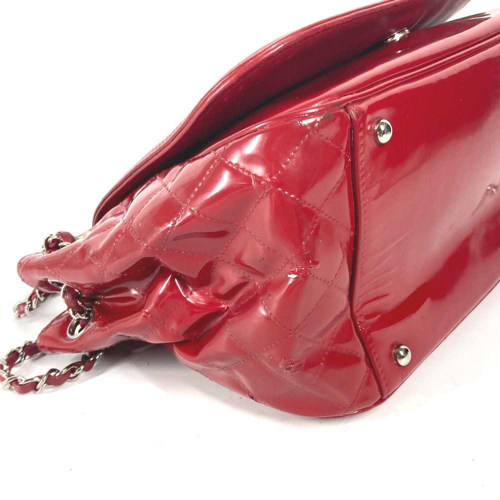 Chanel Shoulder Bag Enamel Red Cc Coco Mark Lipstick Women