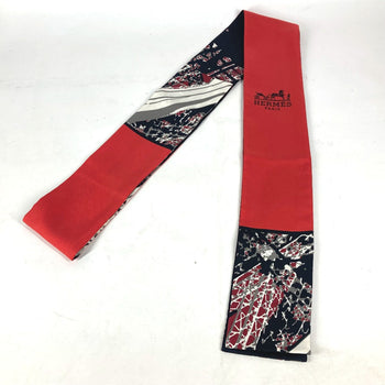 Hermes Scarf Silk Red Maxi Twilly Twilly Women