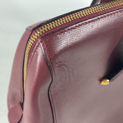 Cartier Shoulder Bag Leather Wine-Red Must Line Unisex(Unisex)