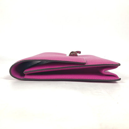 Hermes Clutch Bag Shave Purple Veru Women