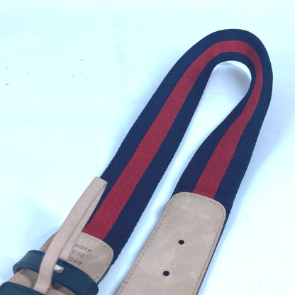 Gucci Belt 411924 Leather / Canvas Navy Gg Interlocking G Women 75