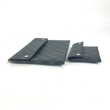 Louis Vuitton Clutch Bag N60255 Damier Grafitto Canvas Black Damier Grafitte Alpha Triple Pouch Mens