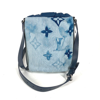 Louis Vuitton Shoulder Bag M57830 Leather / Canvas Blue Monogram Water Color Sac Maran