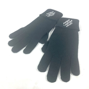 Louis Vuitton Gloves M7824I Wool, Cotton Black Touch-Screen Compatible Fingertips Globe Damier