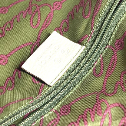 Gucci Shoulder Bag 264216 Leather/Nylon Jacquard Pink Gg Charm Logo Women