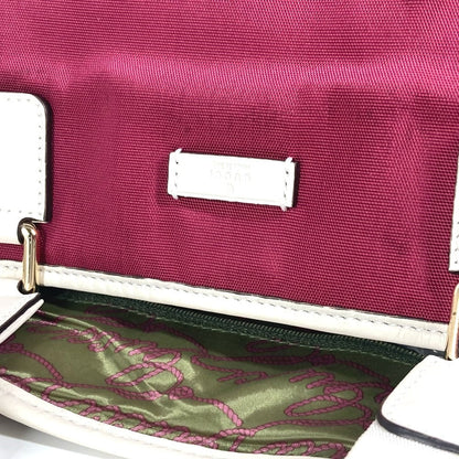 Gucci Shoulder Bag 264216 Leather/Nylon Jacquard Pink Gg Charm Logo Women