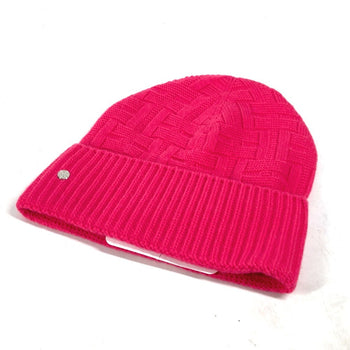 Hermes Knit Hat Wool Pink Serie H Logo Fragrance Women M