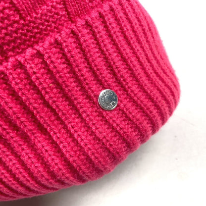 Hermes Knit Hat Wool Pink Serie H Logo Fragrance Women M