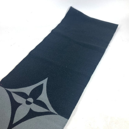 Louis Vuitton Scarf M79097 Wool / Cashmere Black Lv Logo Muffler Graphics Dual Unisex(Unisex)