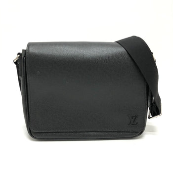 Louis Vuitton Shoulder Bag M30850 Taiga Leather Black Taiga District Pm Nv3 Mens