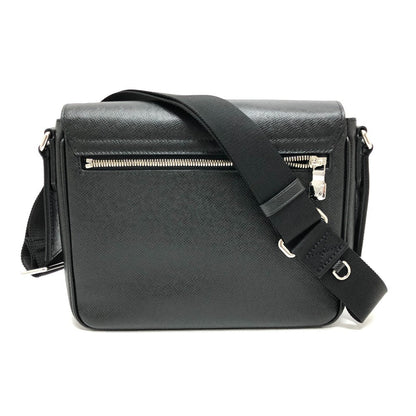 Louis Vuitton Shoulder Bag M30850 Taiga Leather Black Taiga District Pm Nv3 Mens