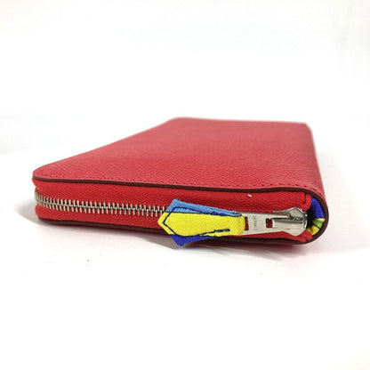 Hermes Long Wallet Purse Epsom Red Azap Long Silk In Unisex(Unisex)