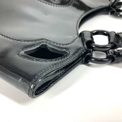 Cartier Handbag Enamel Black Marcello Logo Women
