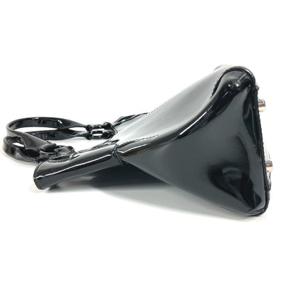 Cartier Handbag Enamel Black Marcello Logo Women