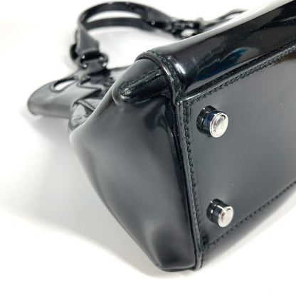 Cartier Handbag Enamel Black Marcello Logo Women