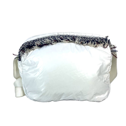 Chanel Shoulder Bag Nylon White Coconeige Fringe Coconage Cc Coco Logo Women