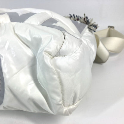 Chanel Shoulder Bag Nylon White Coconeige Fringe Coconage Cc Coco Logo Women