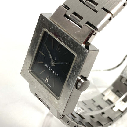 Bvlgari Watches Quartz Sq22Ss Stainless Steel Silver Square Quadlard Black Dial Women
