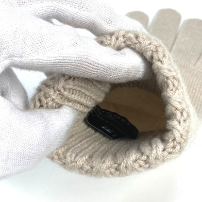 Chanel Gloves Cashmere Beige Cc Coco Mark Logo Women