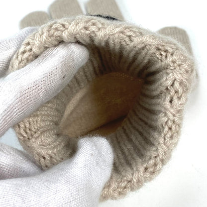 Chanel Gloves Cashmere Beige Cc Coco Mark Logo Women