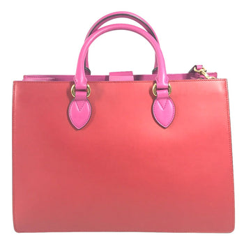 Gucci Business Bag 409530 Leather Red Briefcase Bicolor Logo Unisex(Unisex)