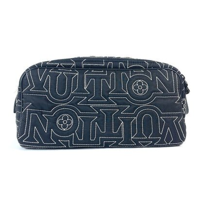 Louis Vuitton Clutch Bag M21435 Nylon Black Lv Snow Collection Dopp Kit Mens