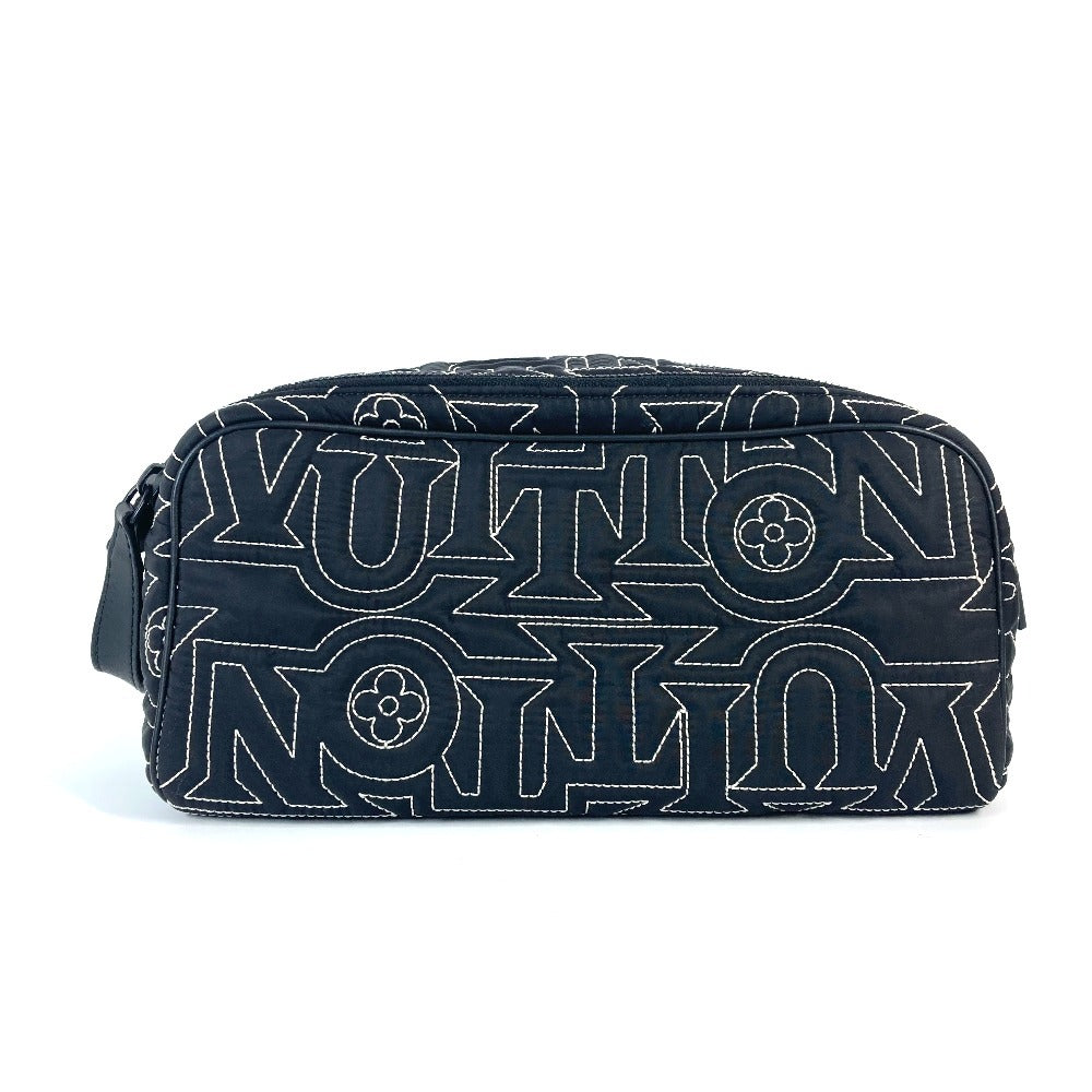 Louis Vuitton Clutch Bag M21435 Nylon Black Lv Snow Collection Dopp Kit Mens