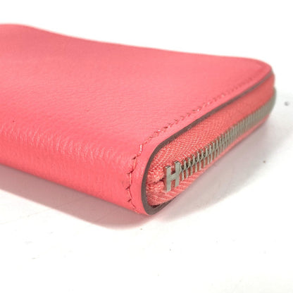 Hermes Coin Case Leather Pink Zip Angor Women