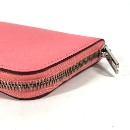 Hermes Coin Case Leather Pink Zip Angor Women