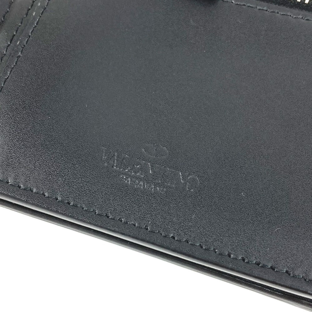 Valentino Folded Wallet Leather Black Vltn Logo Neck Wallet Women