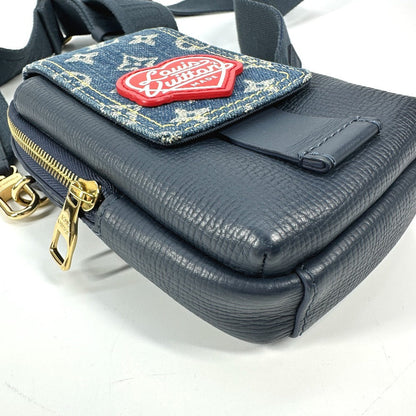 Louis Vuitton Shoulder Bag M81060 Denim, Leather Blue Monogram Denim Nigo Collaboration Double