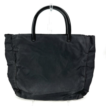 Prada Handbag Nylon Black Triangle Logo Plate Plat Stick Handle Unisex(Unisex)