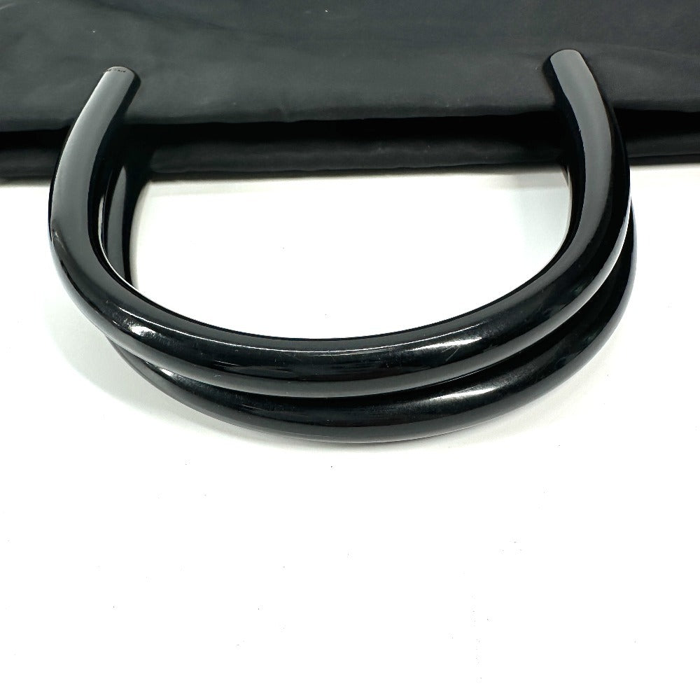 Prada Handbag Nylon Black Triangle Logo Plate Plat Stick Handle Unisex(Unisex)