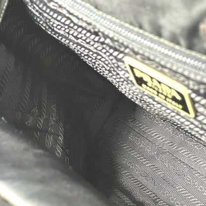 Prada Handbag Nylon Black Triangle Logo Plate Plat Stick Handle Unisex(Unisex)