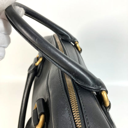 Gucci Boston Duffel Bag 450999 Leather Black Business Bag Snake Logo Snake