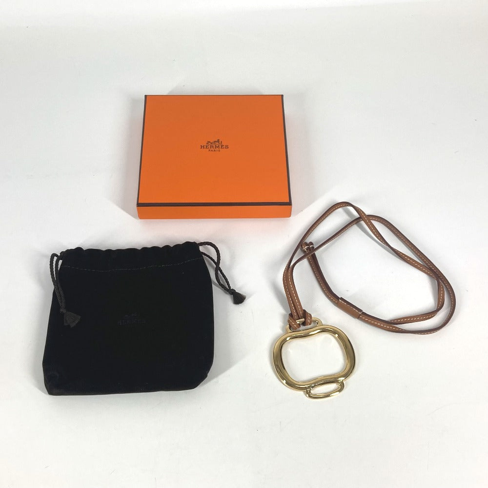 Hermes Necklace Metal, Leather Gold Bookluri