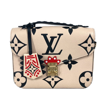 Louis Vuitton Handbag M45384 Monogram Ann Platt Leather Beige Lv Crafty Monogram Empreinte Pochette