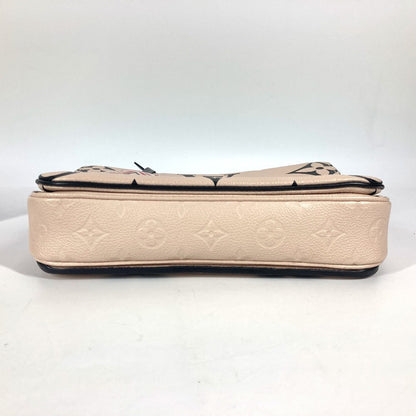 Louis Vuitton Handbag M45384 Monogram Ann Platt Leather Beige Lv Crafty Monogram Empreinte Pochette