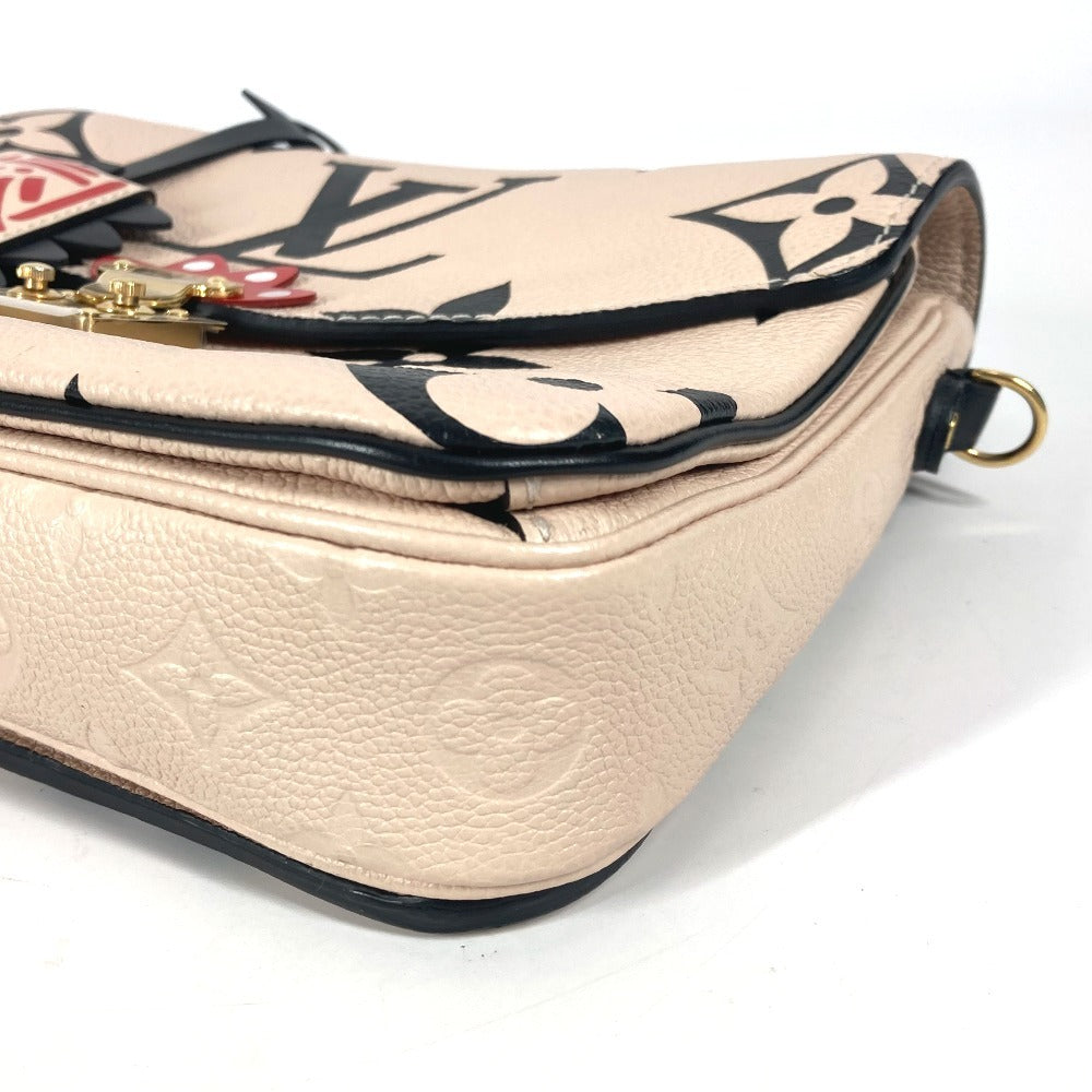Louis Vuitton Handbag M45384 Monogram Ann Platt Leather Beige Lv Crafty Monogram Empreinte Pochette