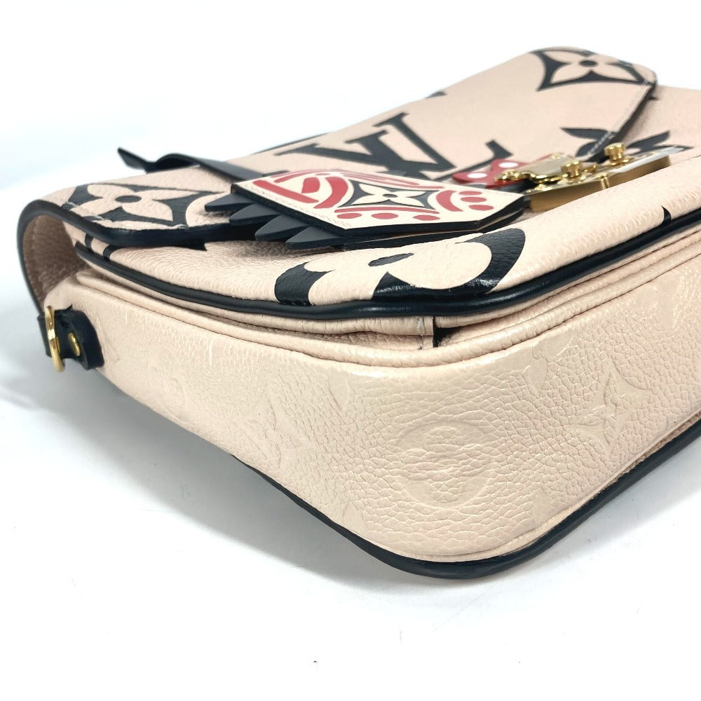 Louis Vuitton Handbag M45384 Monogram Ann Platt Leather Beige Lv Crafty Monogram Empreinte Pochette