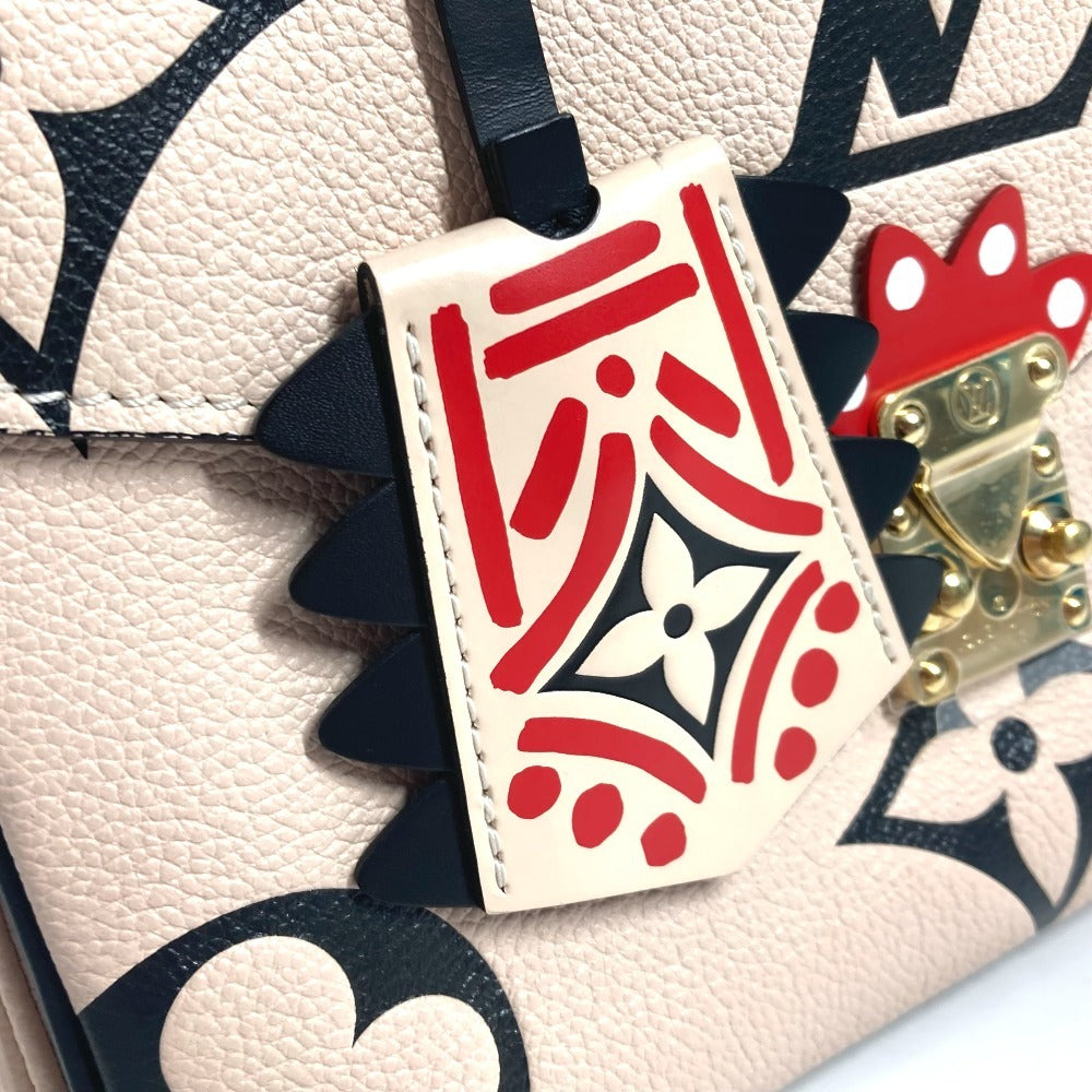 Louis Vuitton Handbag M45384 Monogram Ann Platt Leather Beige Lv Crafty Monogram Empreinte Pochette