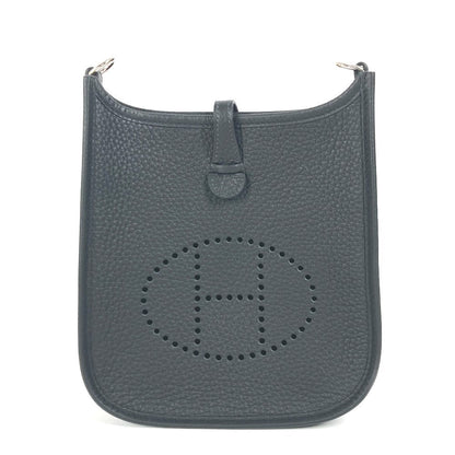 Hermes Shoulder Bag Taurillon Clemence Black Long Evelyn Tpm Amazone Unisex(Unisex)