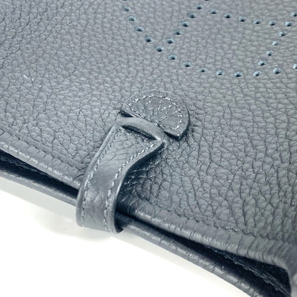 Hermes Shoulder Bag Taurillon Clemence Black Long Evelyn Tpm Amazone Unisex(Unisex)