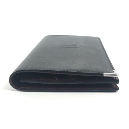 Cartier Long Wallet Purse Leather Black Must Line Logo Mens(Unisex)