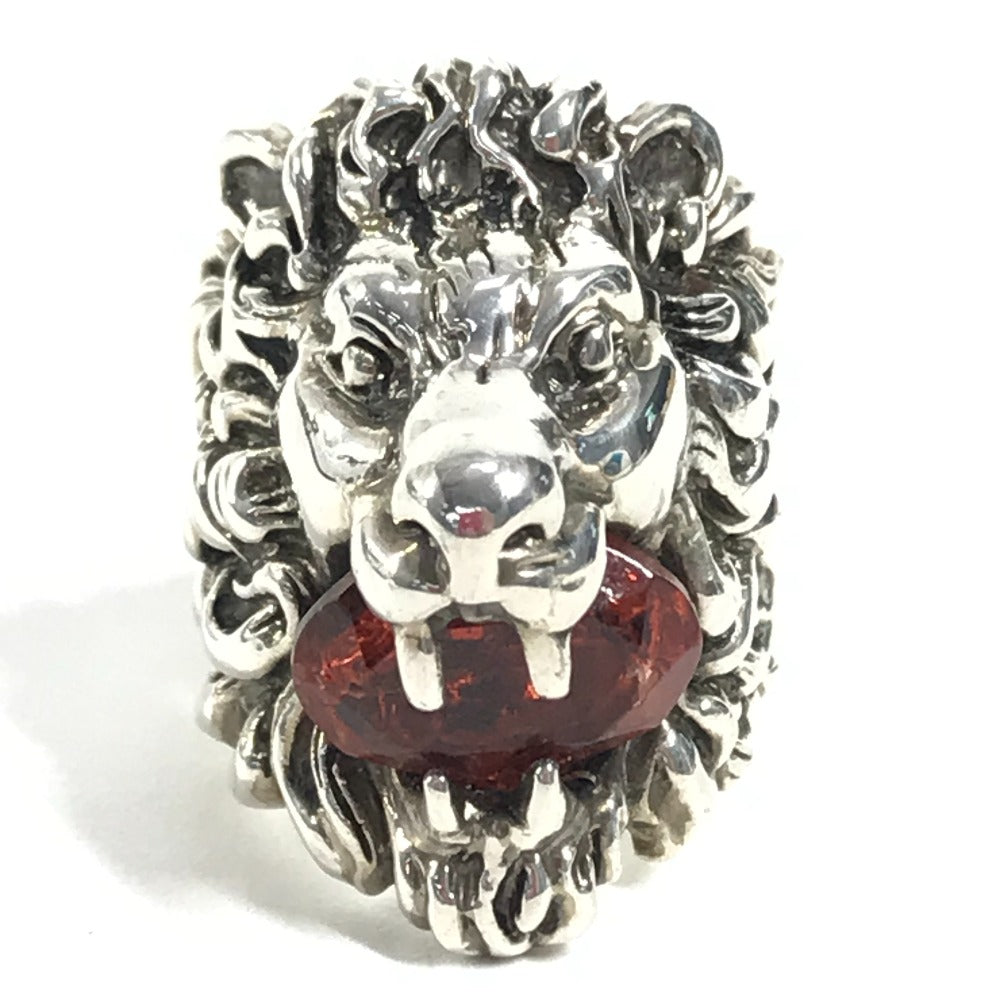 Gucci Ring Sv925 Silver Lion Animal Lion Head With Redstone 13