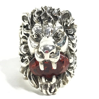 Gucci Ring Sv925 Silver Lion Animal Lion Head With Redstone 13