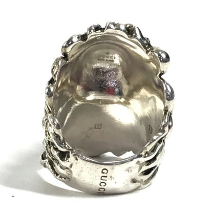 Gucci Ring Sv925 Silver Lion Animal Lion Head With Redstone 13