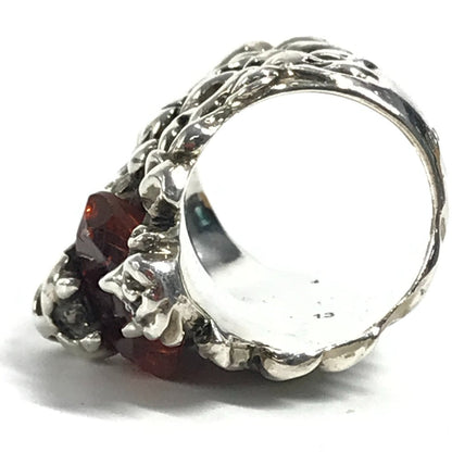 Gucci Ring Sv925 Silver Lion Animal Lion Head With Redstone 13