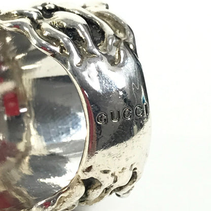 Gucci Ring Sv925 Silver Lion Animal Lion Head With Redstone 13