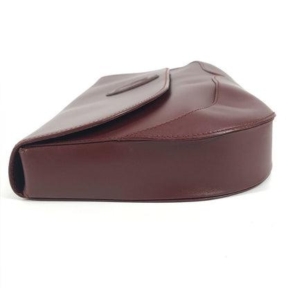 Cartier Clutch Bag Leather Bordeaux Must Line Logo Women